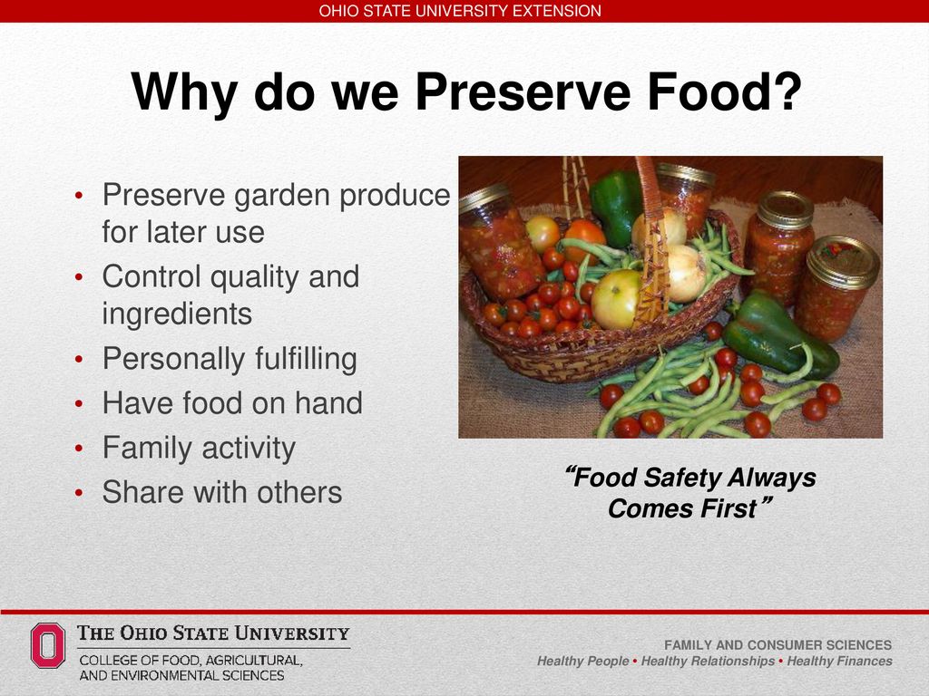 Food Preservation  Family and Consumer Sciences