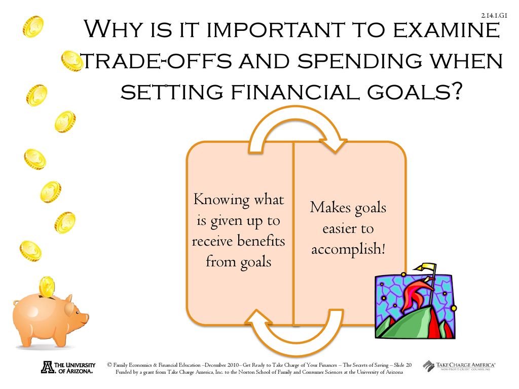 Why is it important to examine trade-offs and spending when setting financial goals