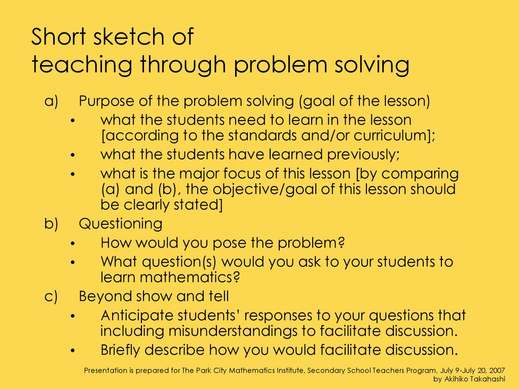 Building math in the classroom teaching through problem solving