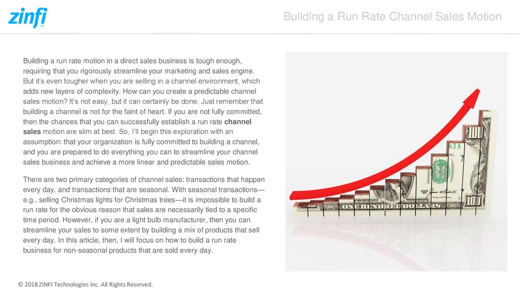 Building a Run Rate Channel Sales Motion