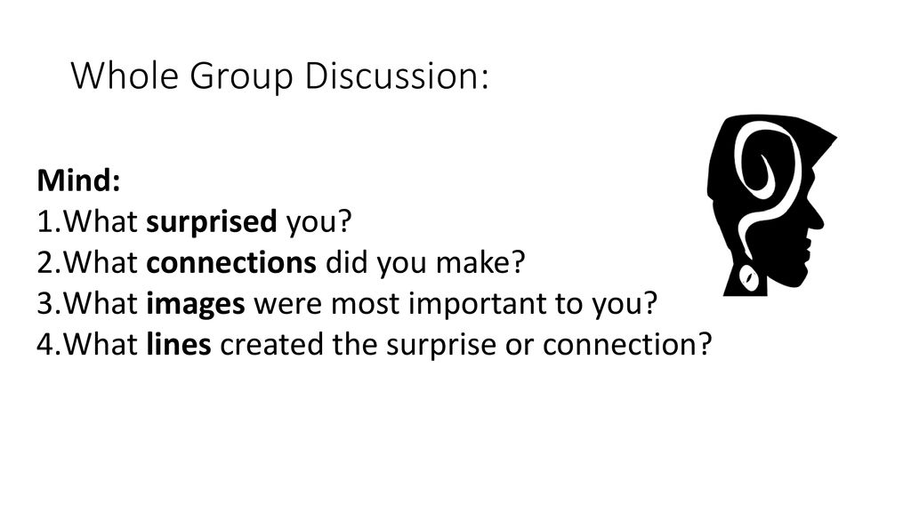 Whole Group Discussion:
