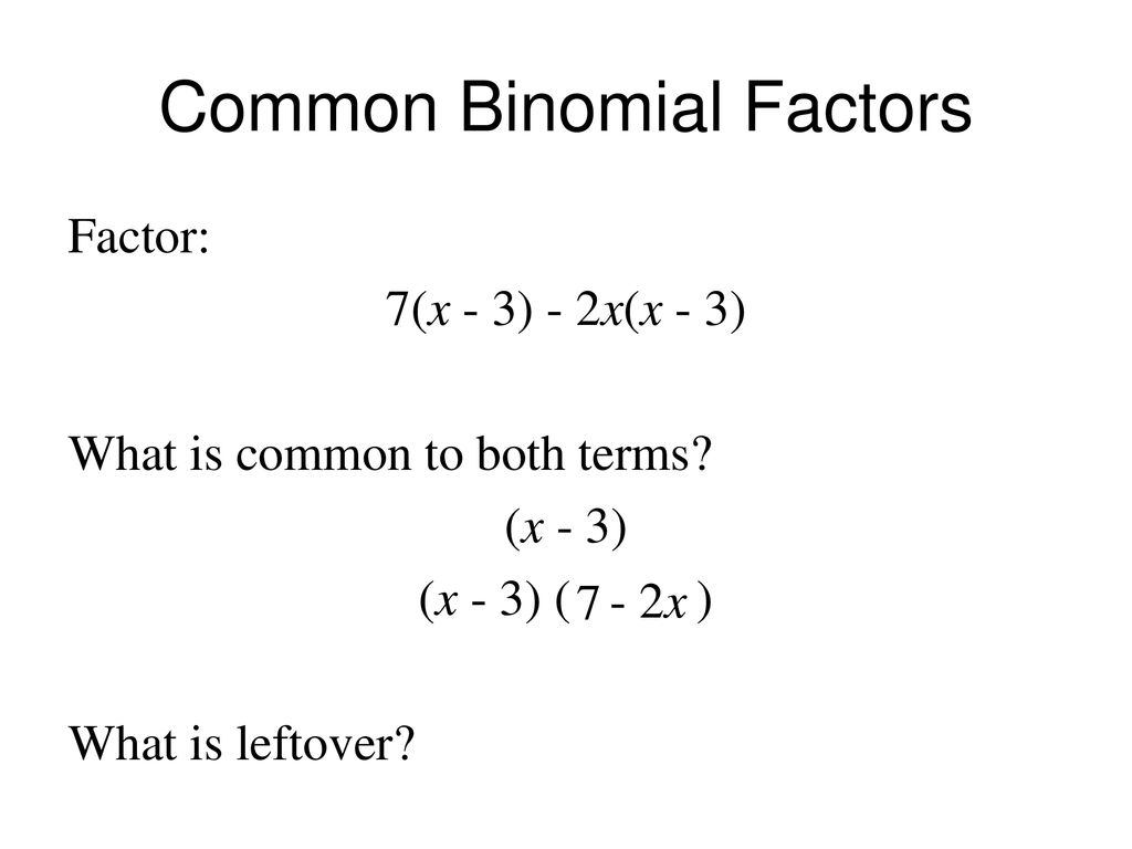 Factoring by GCF CA ppt download