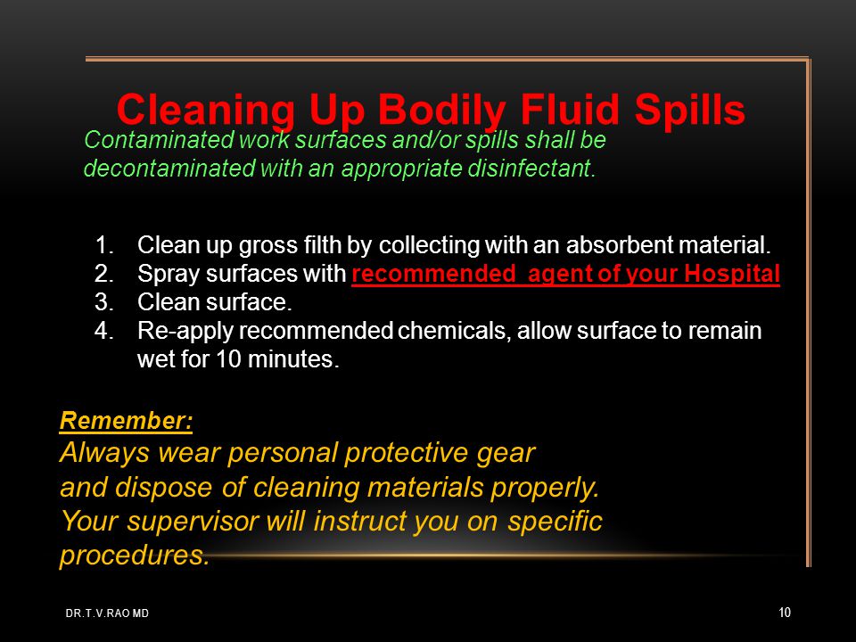 Cleaning Up Bodily Fluid Spills