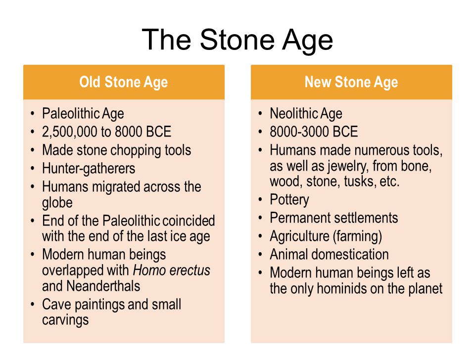 difference between old stone age and new stone age