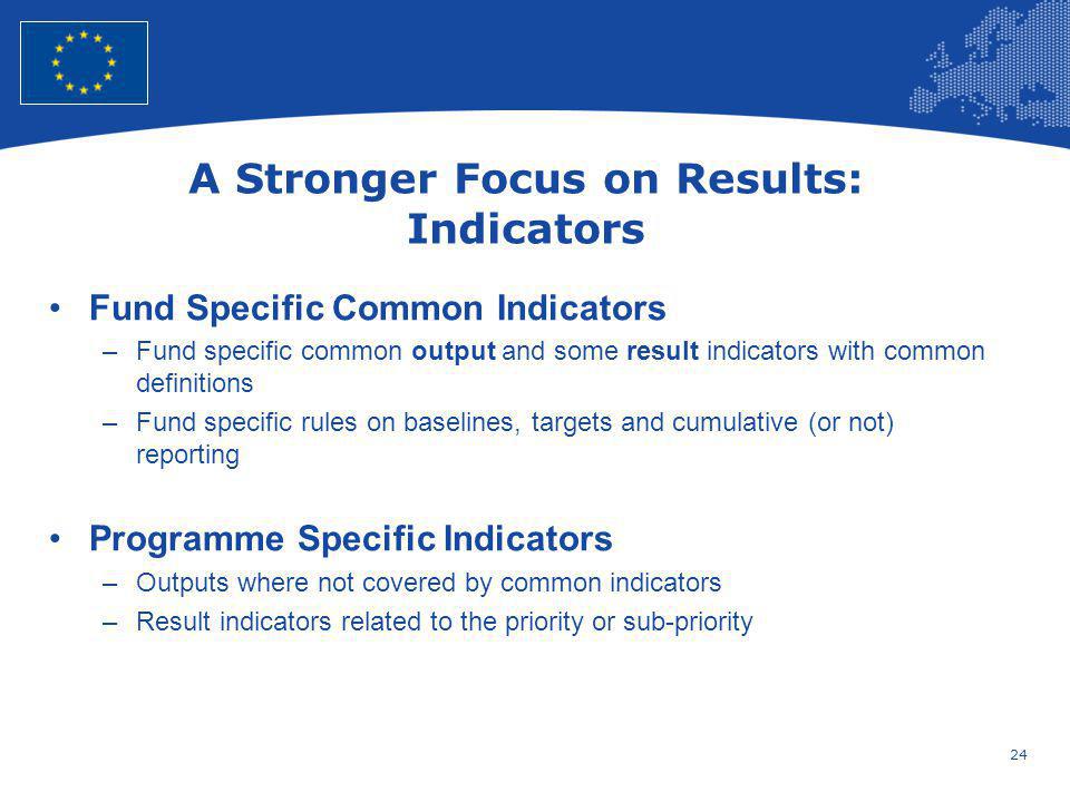 A Stronger Focus on Results: Indicators
