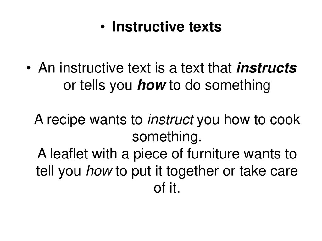 Instructive texts