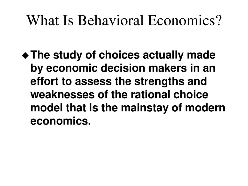Behavioral Economics Model