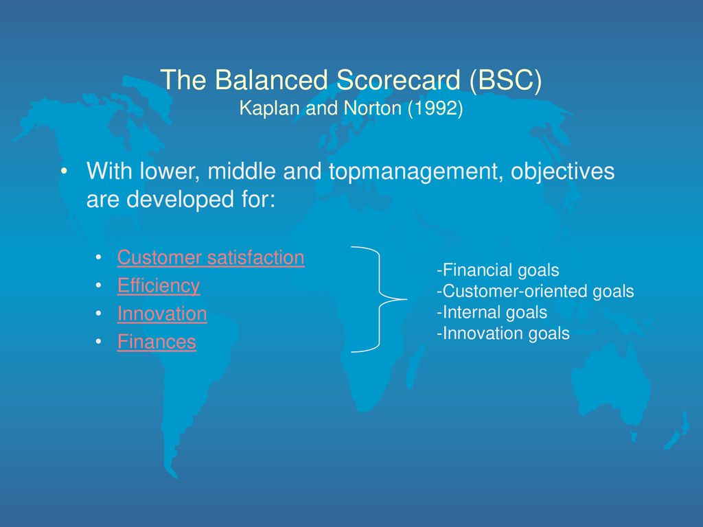 The Balanced Scorecard (BSC) Kaplan and Norton (1992)