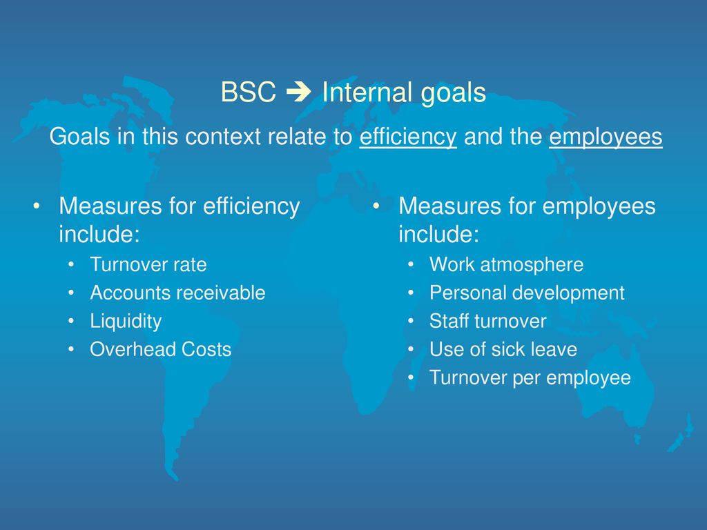 Goals in this context relate to efficiency and the employees