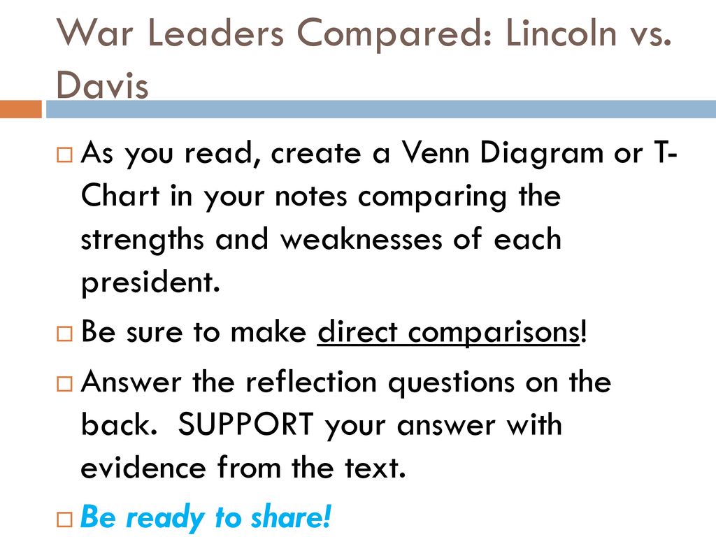 War Leaders Compared: Lincoln vs. Davis