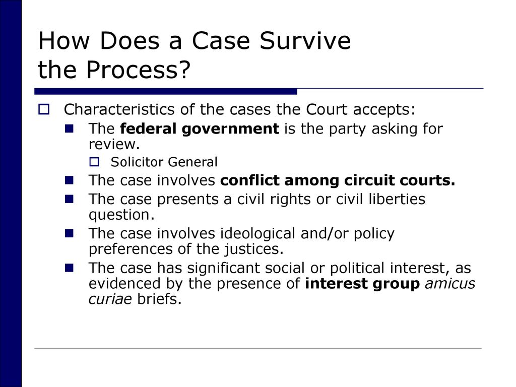How Does a Case Survive the Process