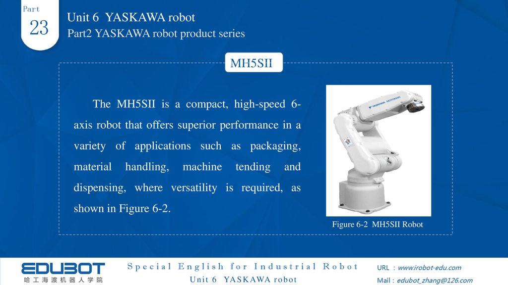 23 Unit 6 YASKAWA robot MH5SII Part2 YASKAWA robot product series