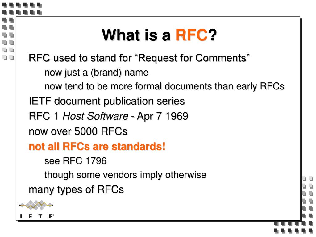 IETF Structure and Internet Standards Process - ppt download