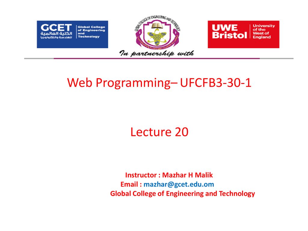 Web Programming– UFCFB Lecture ppt download