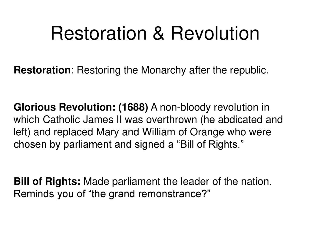 Restoration & Revolution - ppt download