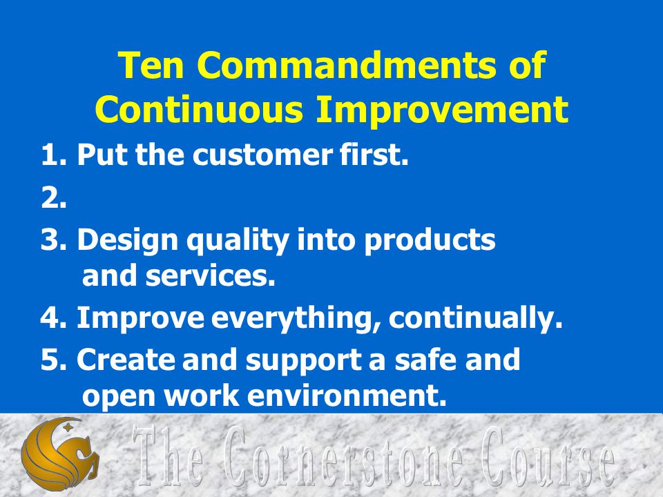 Ten Commandments of Continuous Improvement