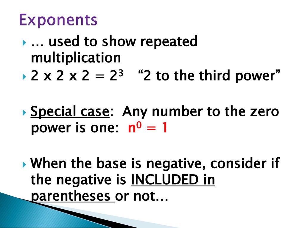 Exponents, Parentheses, and the Order of Operations - ppt download