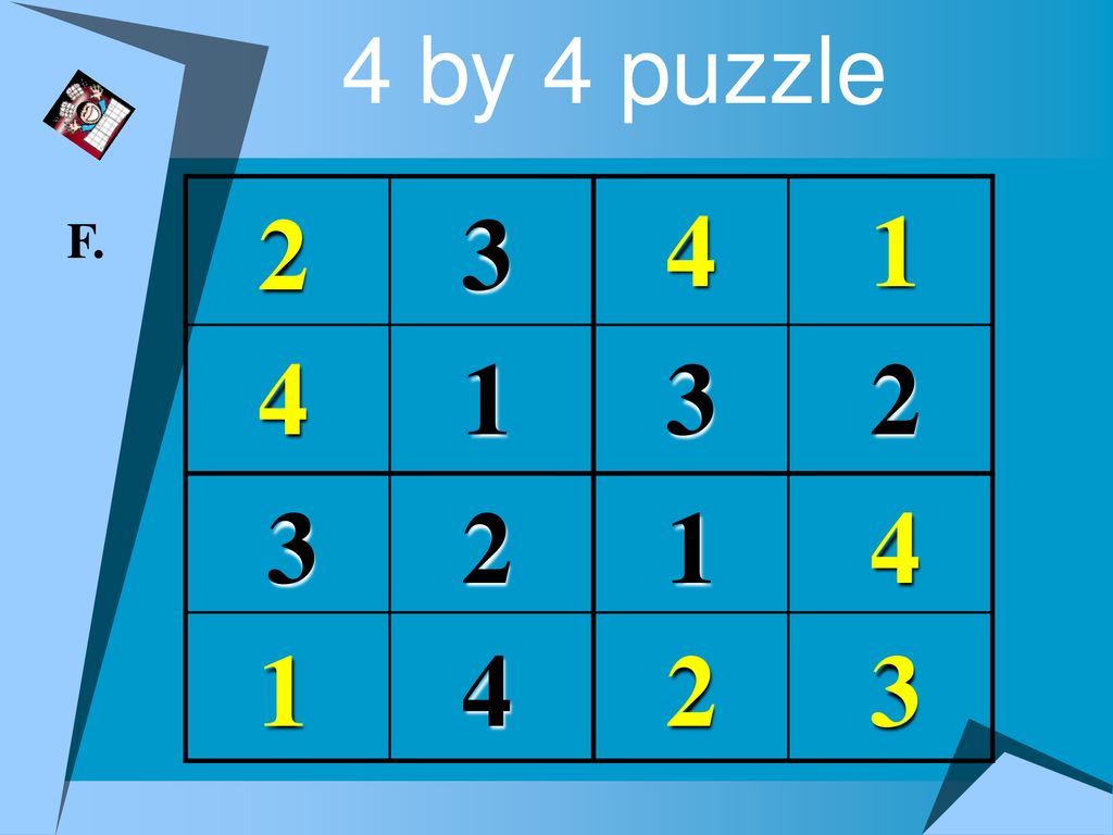 4 by 4 puzzle F