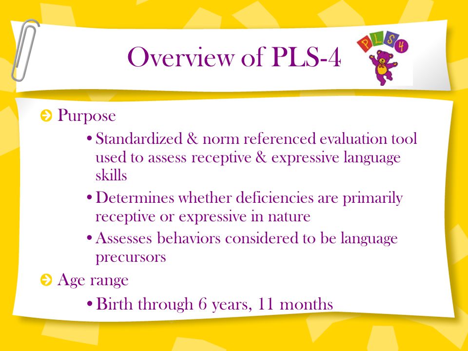 Preschool Language Scale Fourth Edition Ppt Video Online Download