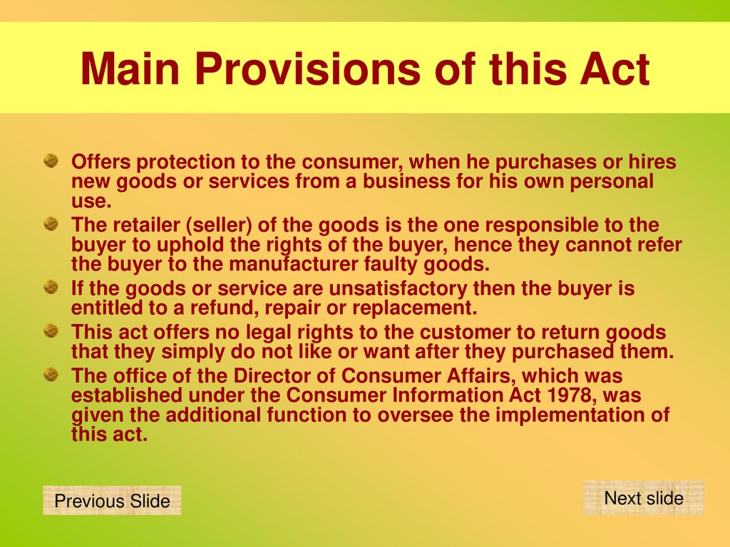 The Sale of Goods and Supply of Services Act ppt download