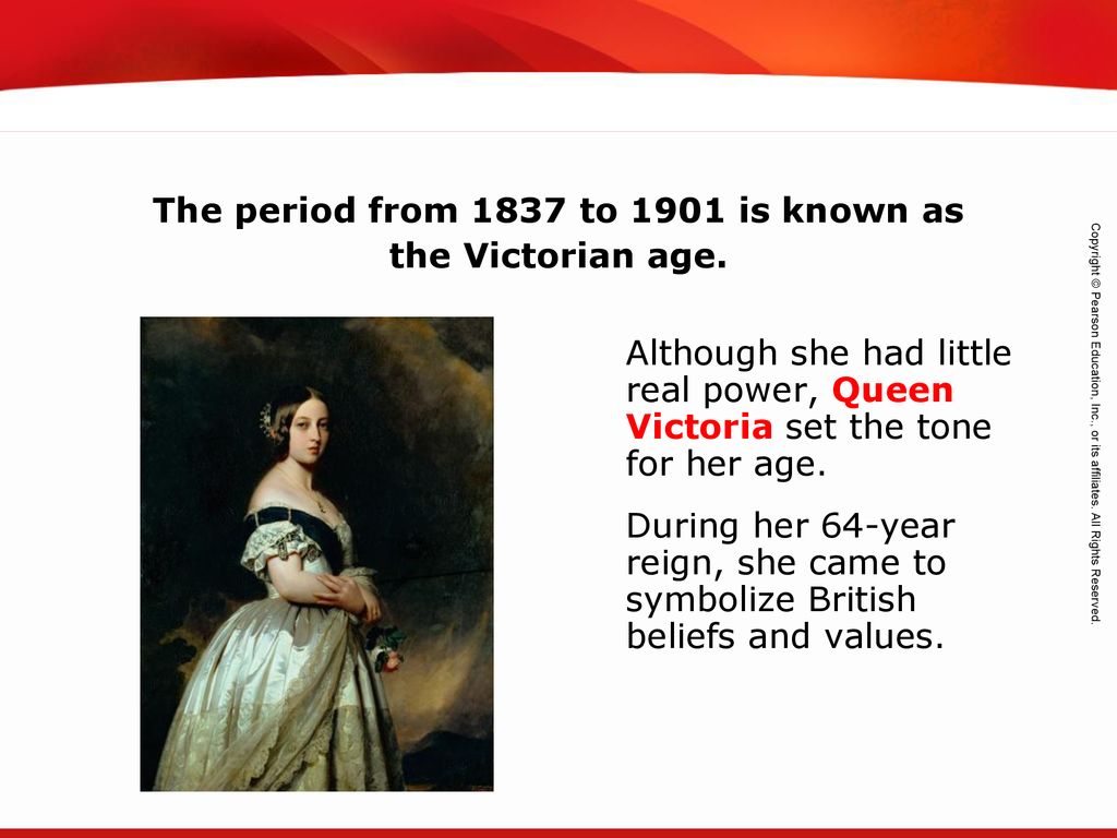 The period from 1837 to 1901 is known as the Victorian age.