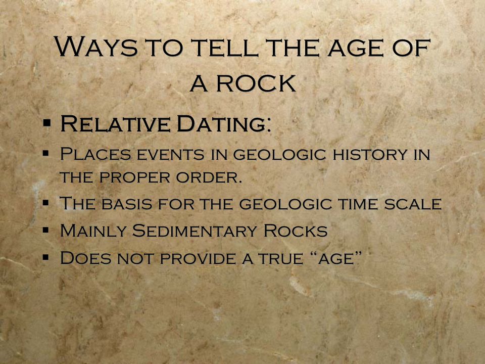 can relative dating tell geologists exactly when events took place