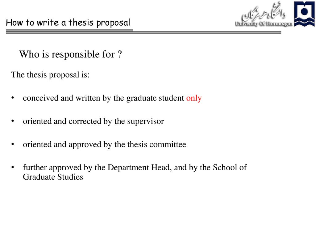 How to write a thesis proposal - ppt download