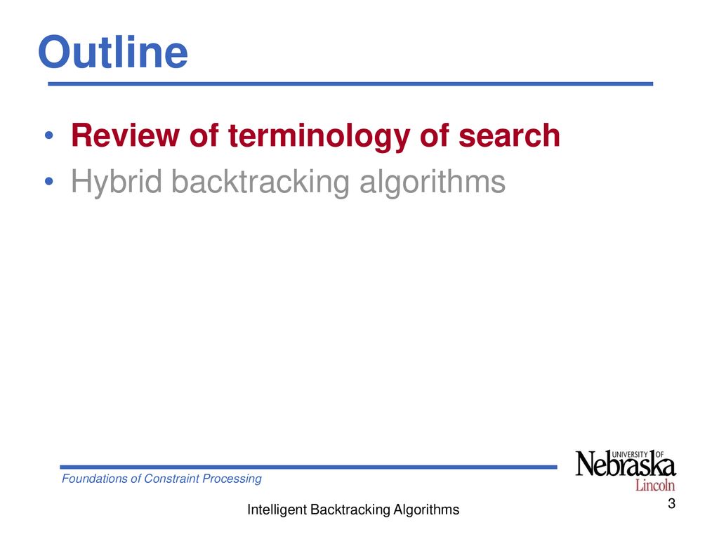 Intelligent Backtracking Algorithms - ppt download