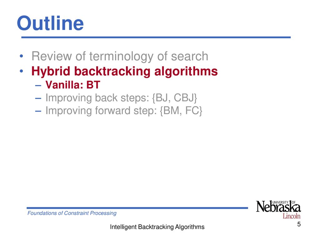 Intelligent Backtracking Algorithms - ppt download