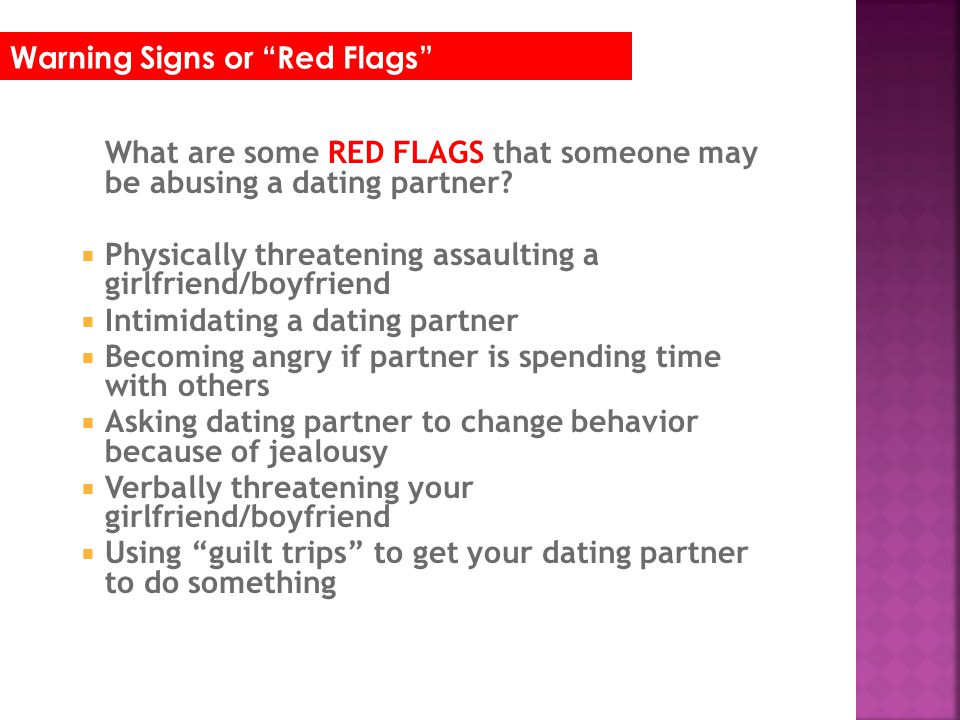 Warning Signs or Red Flags