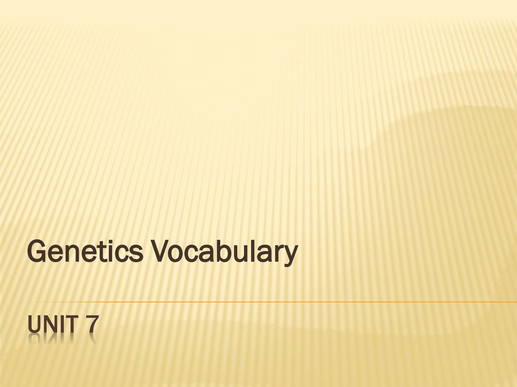 Genetics Vocabulary Unit ppt download