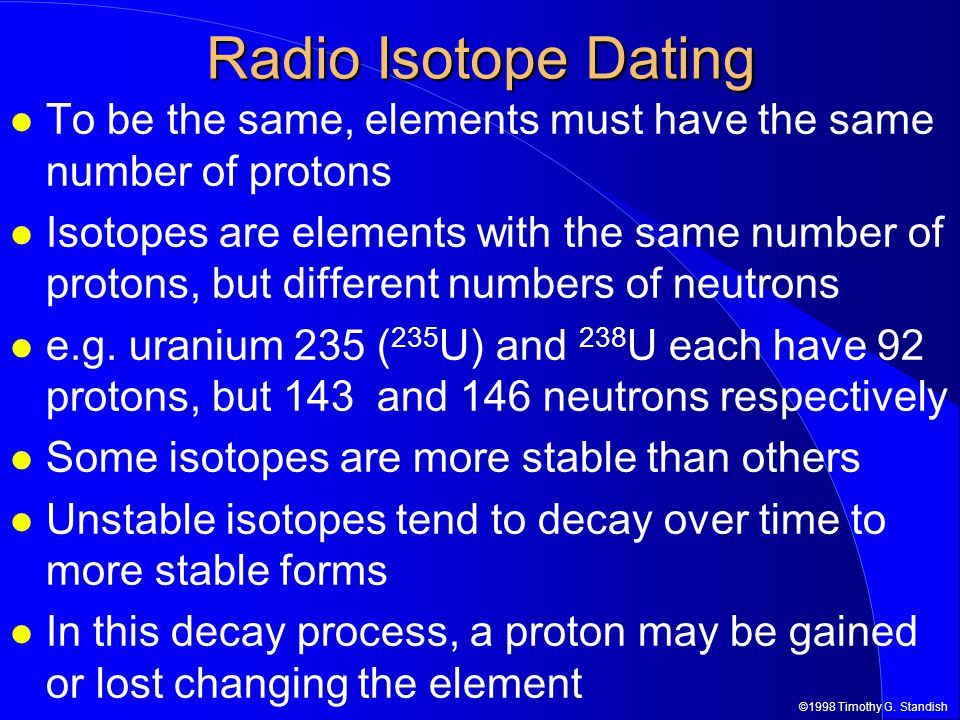 Isotopic dating
