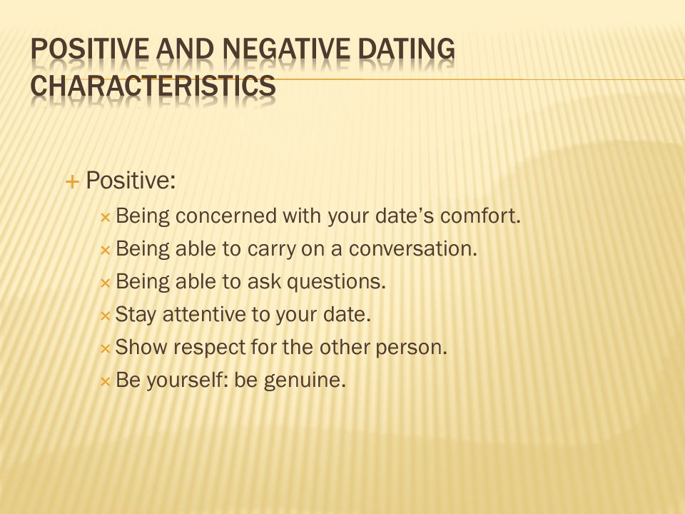 positive dating characteristics australian dating network