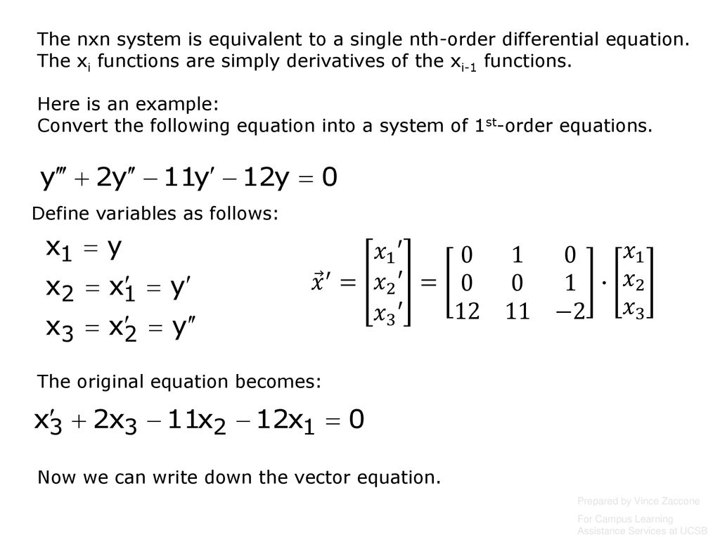 Systems Of Differential Equations Matrix Solutions Ppt Download
