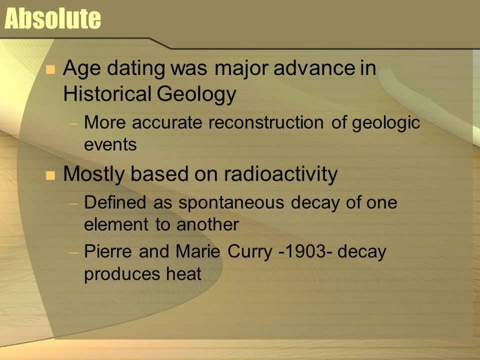 Define absolute dating geology