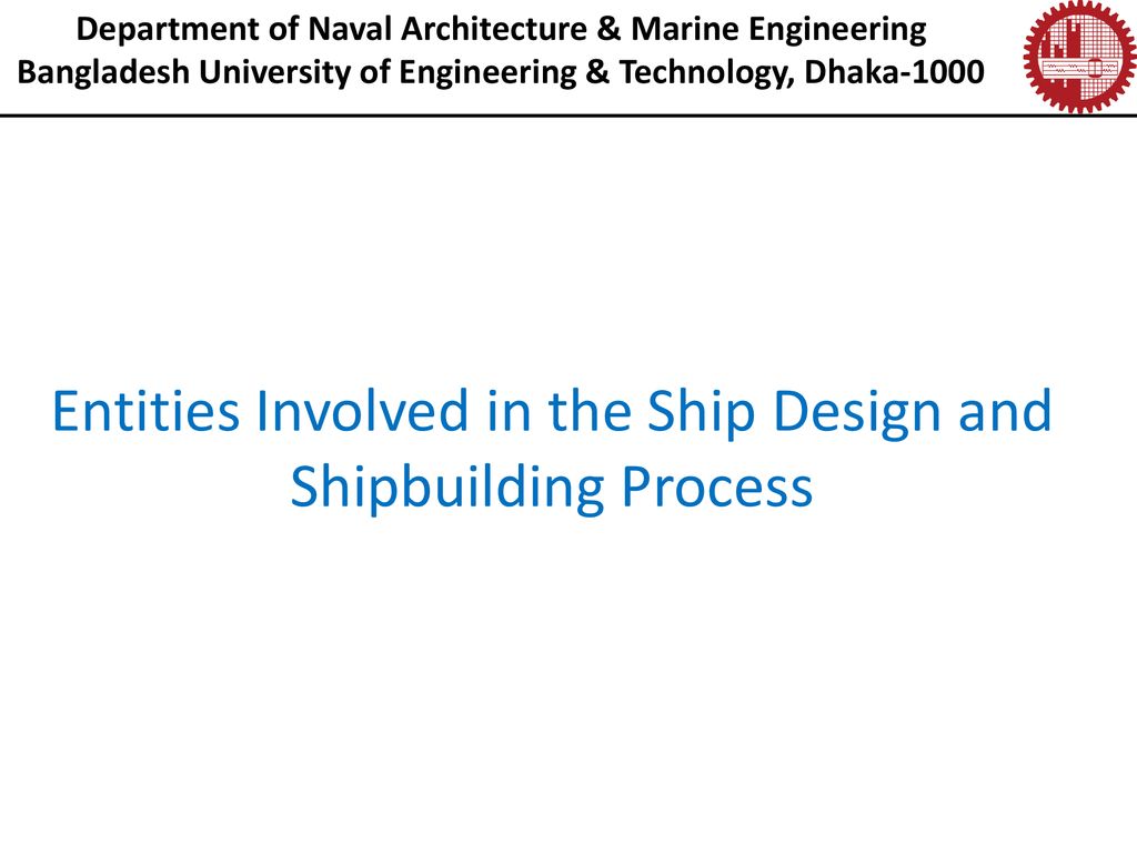 Entities Involved in the Ship Design and Shipbuilding Process