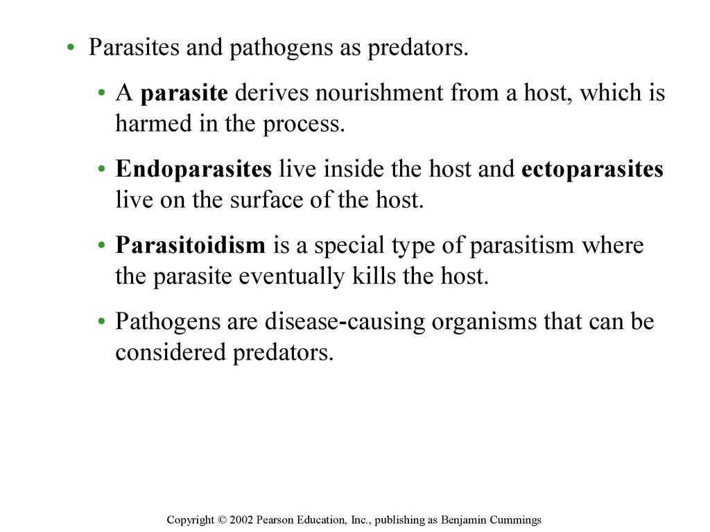 Parasites and pathogens as predators.