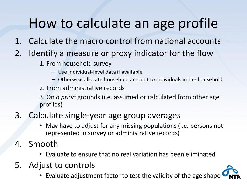 How to calculate an age profile