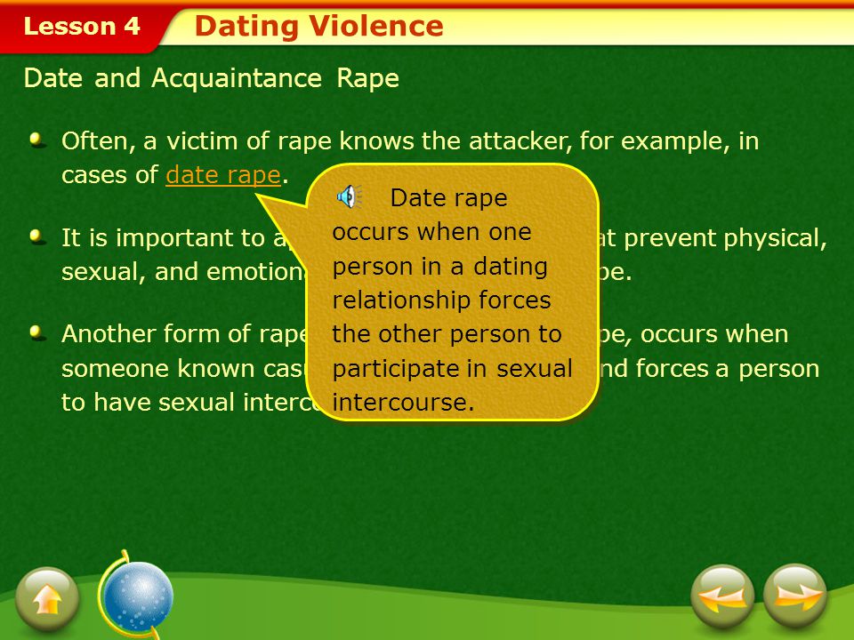 Dating Violence Date and Acquaintance Rape
