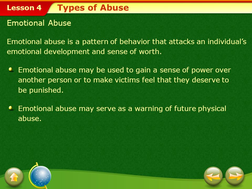 Types of Abuse Emotional Abuse