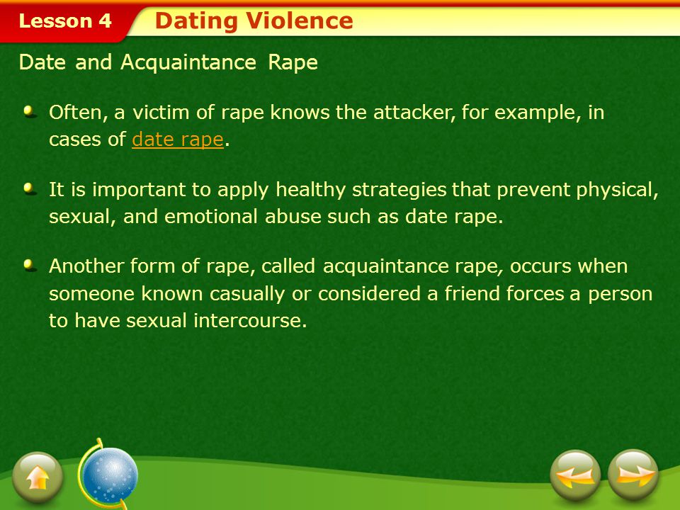 Dating Violence Date and Acquaintance Rape