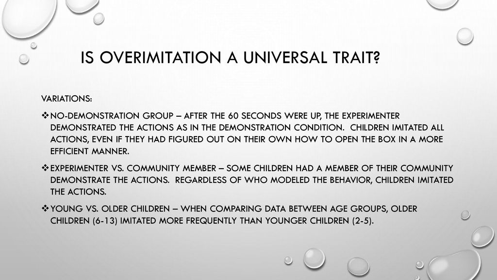 Is overimitation a universal trait