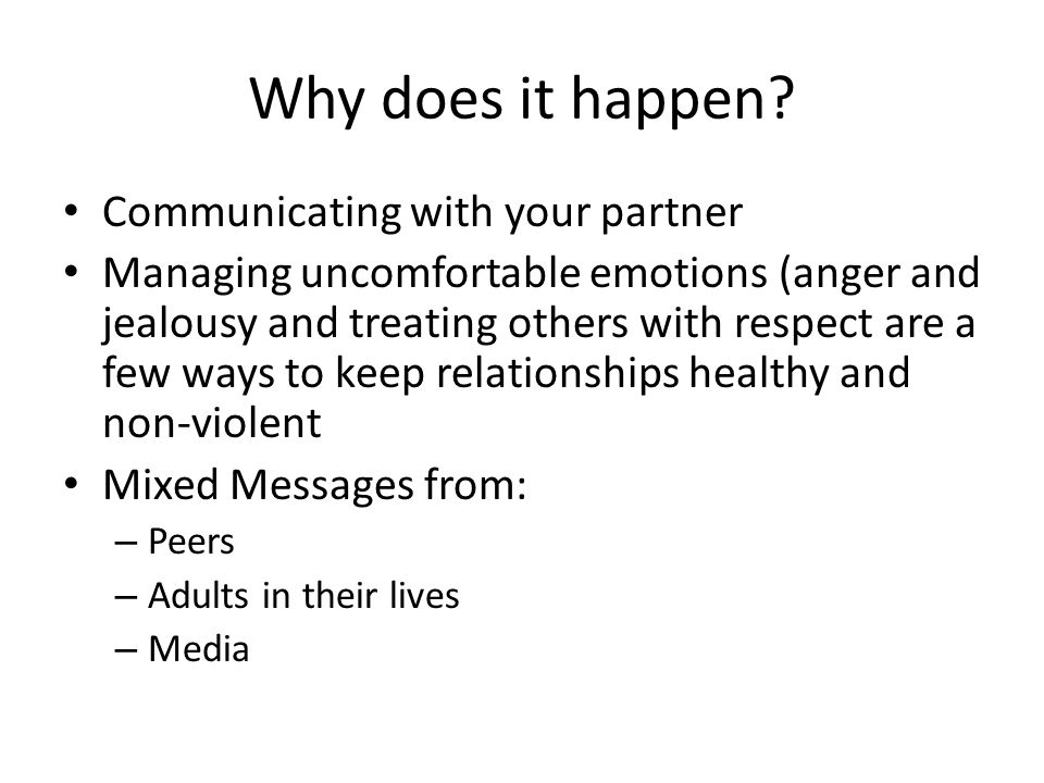 Why does it happen Communicating with your partner