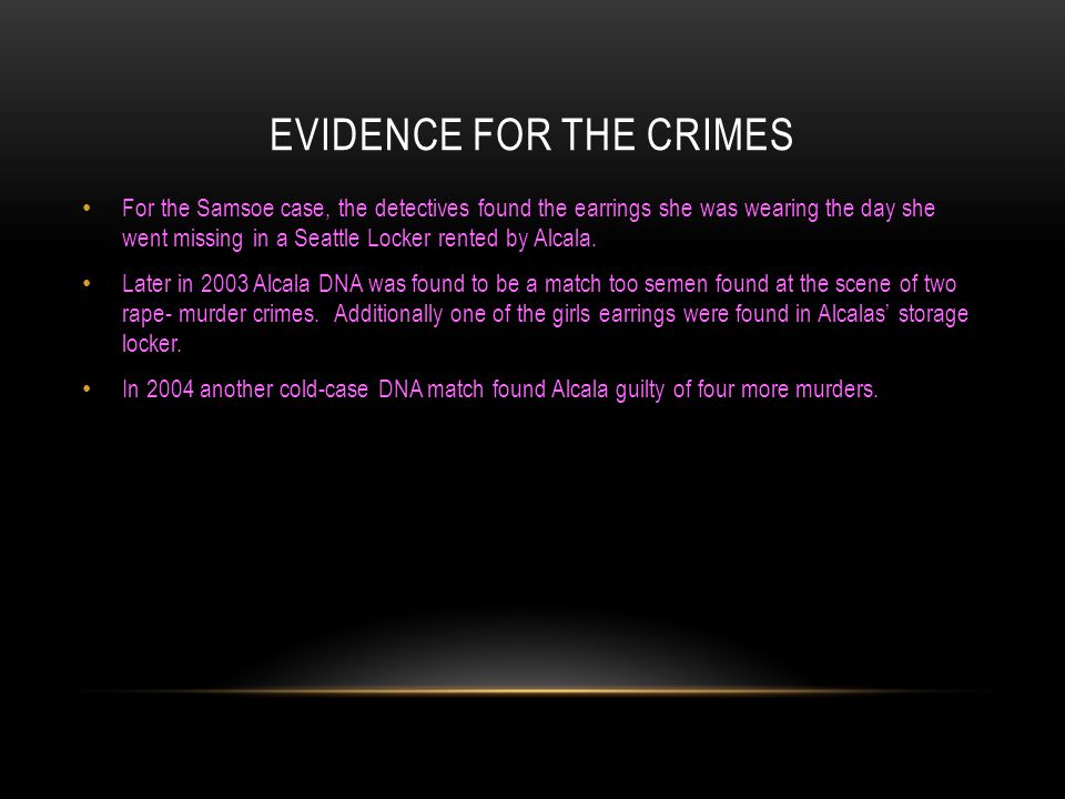 Evidence for the Crimes