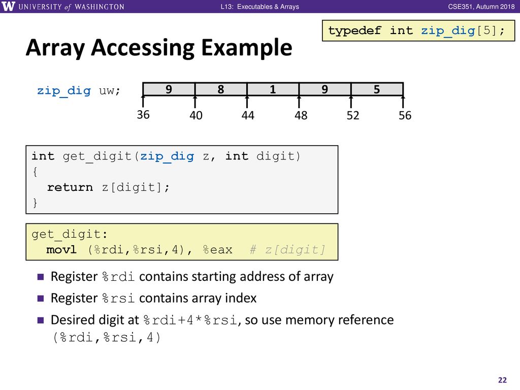 Executables & Arrays CSE 351 Autumn ppt download