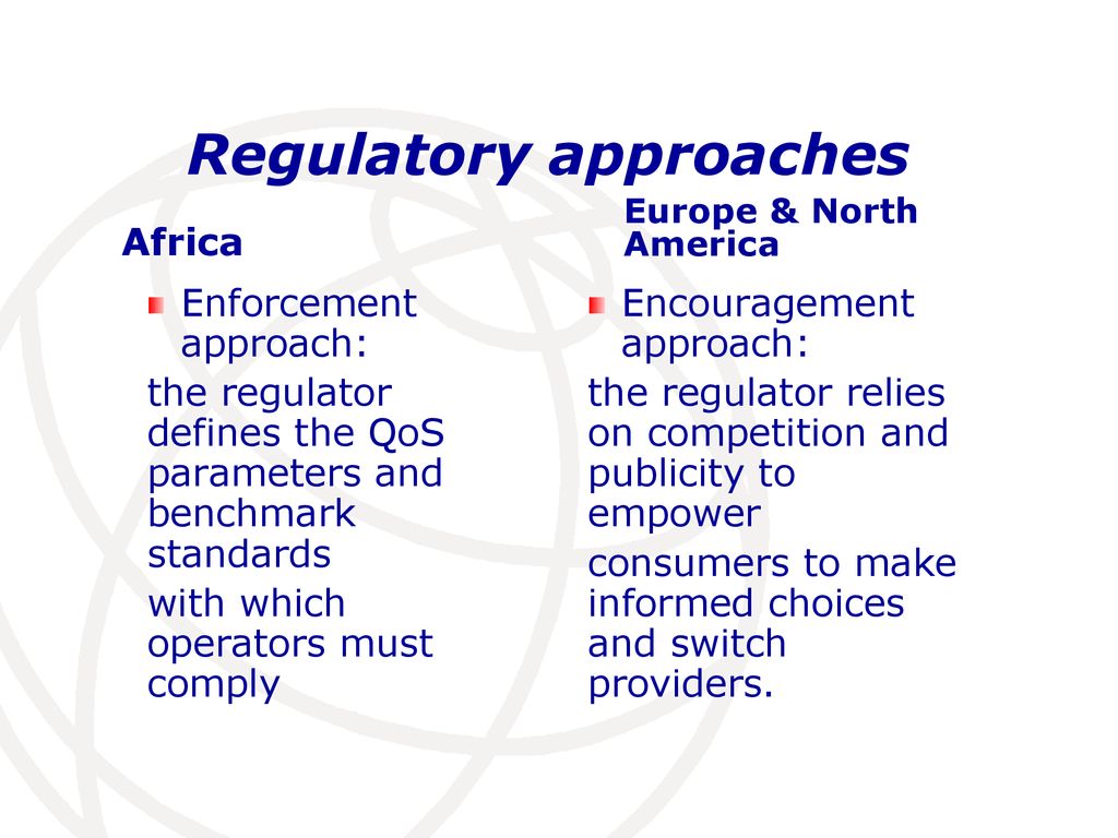 Regulatory approaches