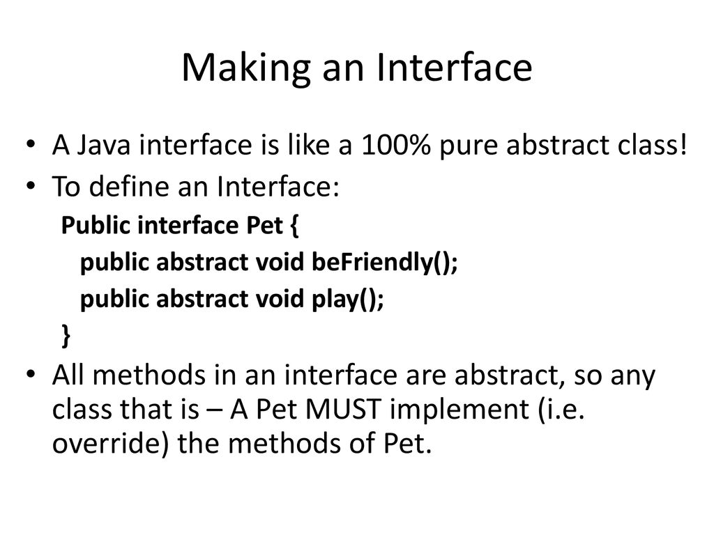 Interfaces And Abstract Classes Ppt Download