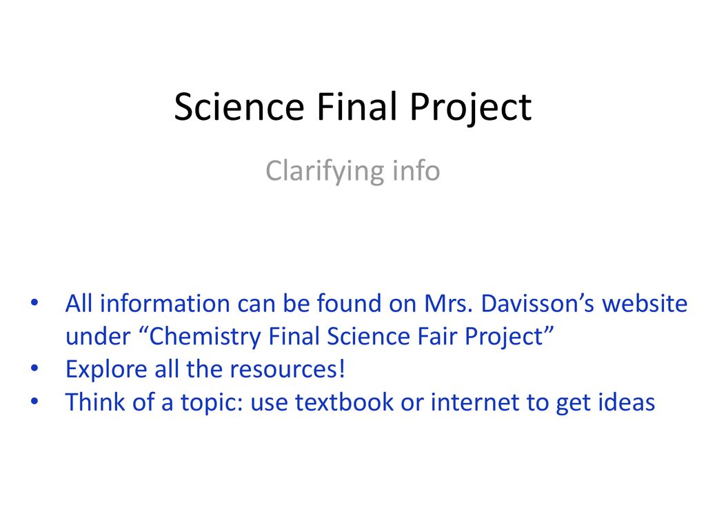 Science Final Project Clarifying info
