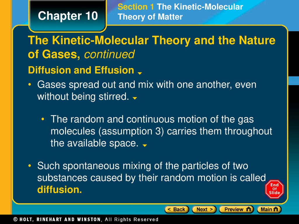 The Kinetic-Molecular Theory and the Nature of Gases, continued