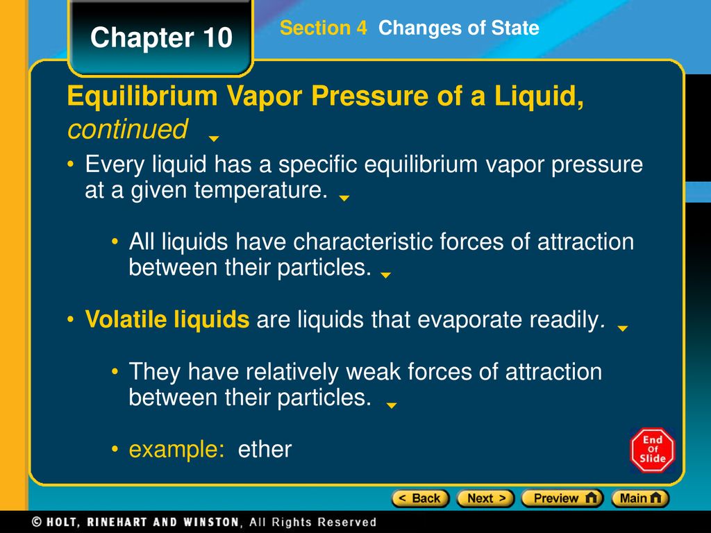Equilibrium Vapor Pressure of a Liquid, continued
